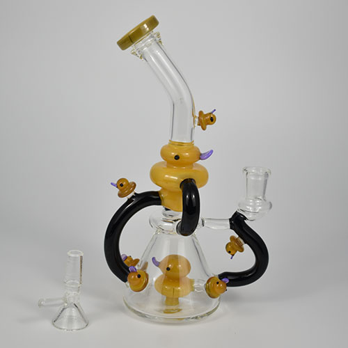 Glass Oil Burner Pipe，Water Bongs with Recycler Oil Burner